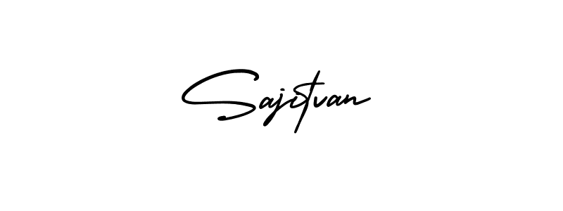 You should practise on your own different ways (AmerikaSignatureDemo-Regular) to write your name (Sajitvan) in signature. don't let someone else do it for you. Sajitvan signature style 3 images and pictures png