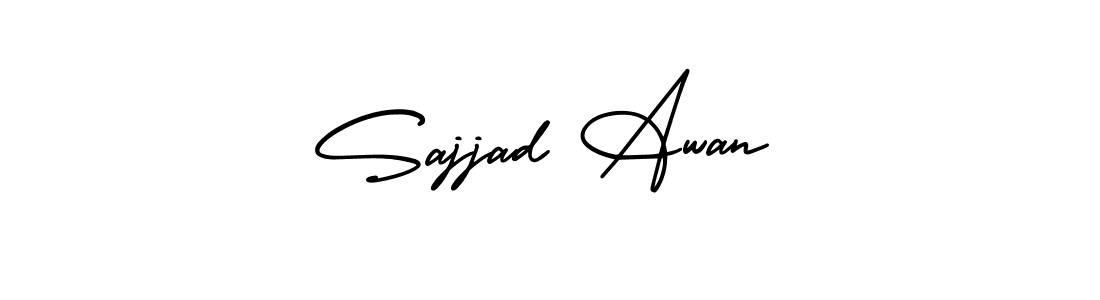 Sajjad Awan stylish signature style. Best Handwritten Sign (AmerikaSignatureDemo-Regular) for my name. Handwritten Signature Collection Ideas for my name Sajjad Awan. Sajjad Awan signature style 3 images and pictures png