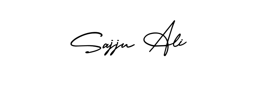 You should practise on your own different ways (AmerikaSignatureDemo-Regular) to write your name (Sajju Ali) in signature. don't let someone else do it for you. Sajju Ali signature style 3 images and pictures png