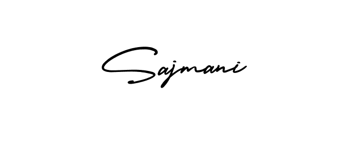 How to make Sajmani name signature. Use AmerikaSignatureDemo-Regular style for creating short signs online. This is the latest handwritten sign. Sajmani signature style 3 images and pictures png