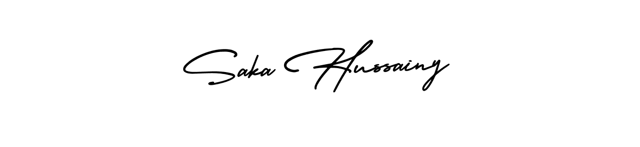 Make a beautiful signature design for name Saka Hussainy. With this signature (AmerikaSignatureDemo-Regular) style, you can create a handwritten signature for free. Saka Hussainy signature style 3 images and pictures png