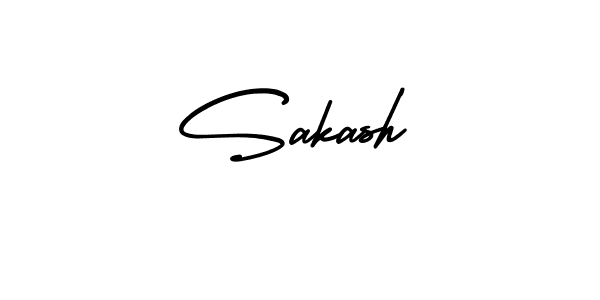 Use a signature maker to create a handwritten signature online. With this signature software, you can design (AmerikaSignatureDemo-Regular) your own signature for name Sakash. Sakash signature style 3 images and pictures png