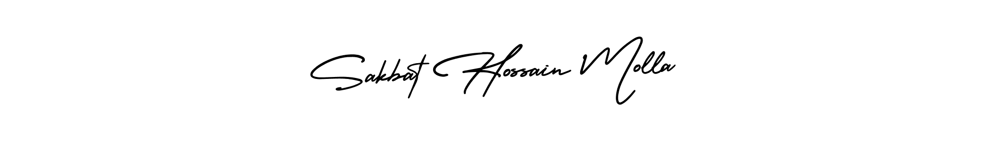 Design your own signature with our free online signature maker. With this signature software, you can create a handwritten (AmerikaSignatureDemo-Regular) signature for name Sakbat Hossain Molla. Sakbat Hossain Molla signature style 3 images and pictures png
