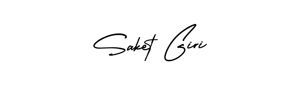 Design your own signature with our free online signature maker. With this signature software, you can create a handwritten (AmerikaSignatureDemo-Regular) signature for name Saket Giri. Saket Giri signature style 3 images and pictures png