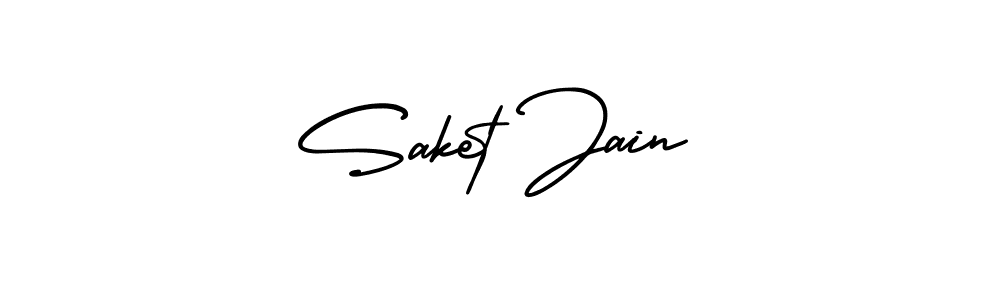 Create a beautiful signature design for name Saket Jain. With this signature (AmerikaSignatureDemo-Regular) fonts, you can make a handwritten signature for free. Saket Jain signature style 3 images and pictures png