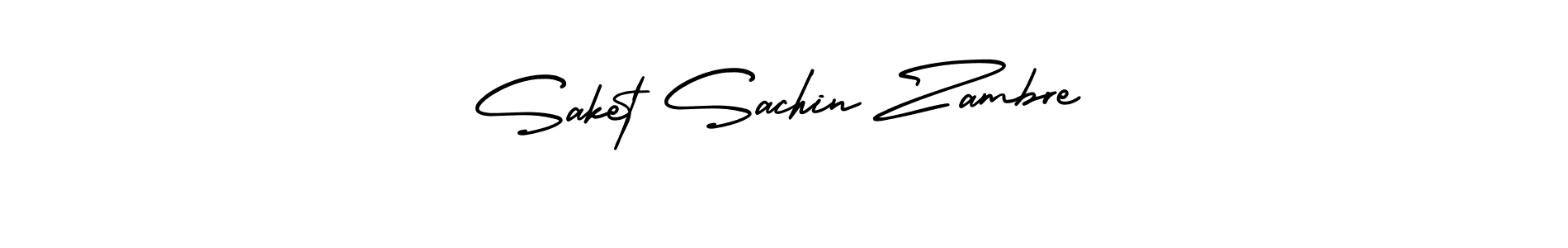 This is the best signature style for the Saket Sachin Zambre name. Also you like these signature font (AmerikaSignatureDemo-Regular). Mix name signature. Saket Sachin Zambre signature style 3 images and pictures png