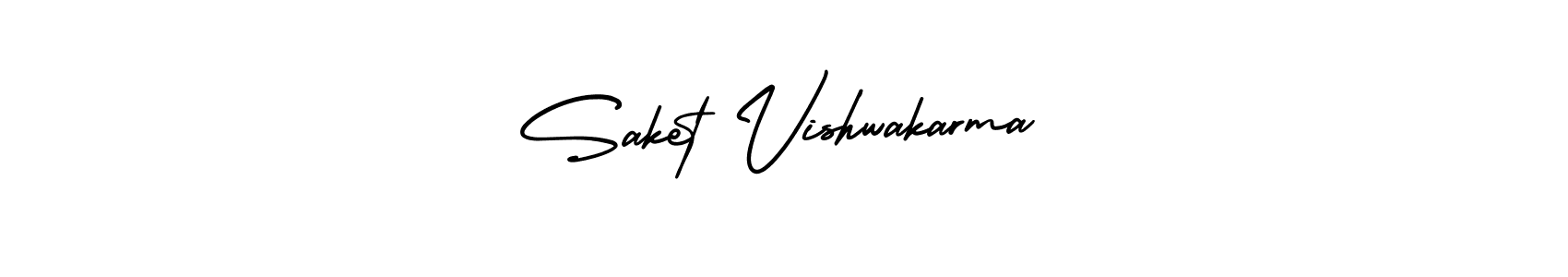 It looks lik you need a new signature style for name Saket Vishwakarma. Design unique handwritten (AmerikaSignatureDemo-Regular) signature with our free signature maker in just a few clicks. Saket Vishwakarma signature style 3 images and pictures png