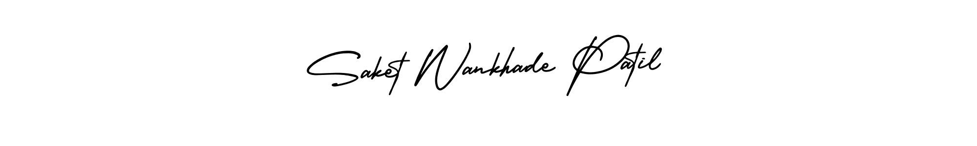 Similarly AmerikaSignatureDemo-Regular is the best handwritten signature design. Signature creator online .You can use it as an online autograph creator for name Saket Wankhade Patil. Saket Wankhade Patil signature style 3 images and pictures png