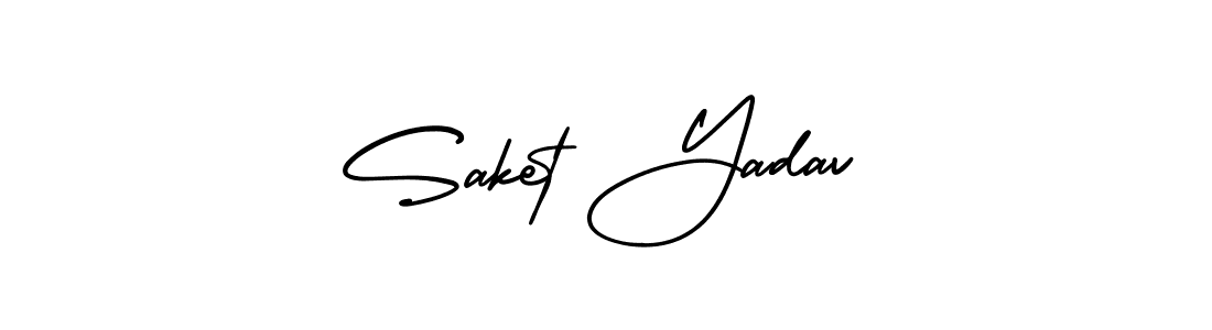 The best way (AmerikaSignatureDemo-Regular) to make a short signature is to pick only two or three words in your name. The name Saket Yadav include a total of six letters. For converting this name. Saket Yadav signature style 3 images and pictures png