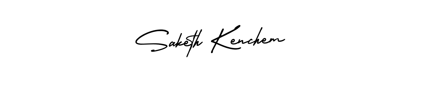 Design your own signature with our free online signature maker. With this signature software, you can create a handwritten (AmerikaSignatureDemo-Regular) signature for name Saketh Kenchem. Saketh Kenchem signature style 3 images and pictures png