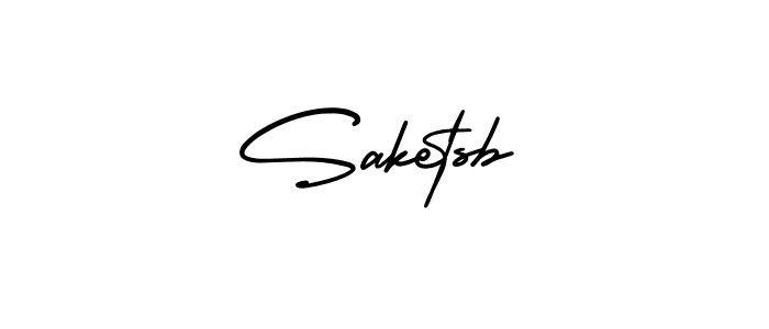 The best way (AmerikaSignatureDemo-Regular) to make a short signature is to pick only two or three words in your name. The name Saketsb include a total of six letters. For converting this name. Saketsb signature style 3 images and pictures png