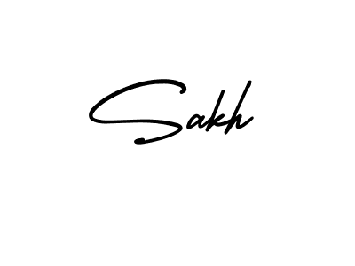 You should practise on your own different ways (AmerikaSignatureDemo-Regular) to write your name (Sakh) in signature. don't let someone else do it for you. Sakh signature style 3 images and pictures png