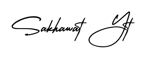 Designed for modern professionals: Sakhawat Yt name signature crafted with AmerikaSignatureDemo-Regular script. Ready for digital PDF workflows. Sakhawat Yt signature style 3 images and pictures png