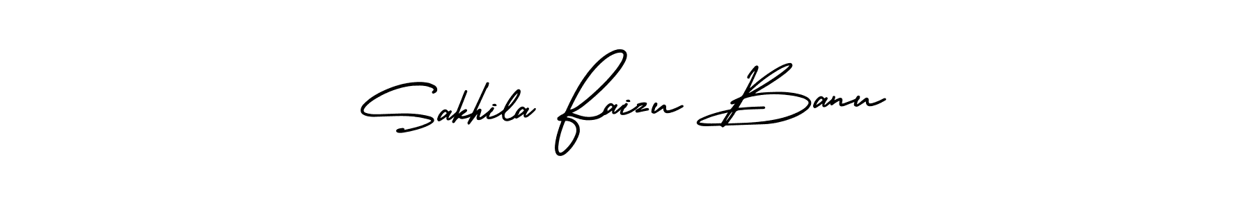 How to make Sakhila Faizu Banu name signature. Use AmerikaSignatureDemo-Regular style for creating short signs online. This is the latest handwritten sign. Sakhila Faizu Banu signature style 3 images and pictures png