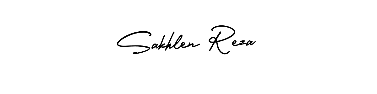 if you are searching for the best signature style for your name Sakhlen Reza. so please give up your signature search. here we have designed multiple signature styles  using AmerikaSignatureDemo-Regular. Sakhlen Reza signature style 3 images and pictures png