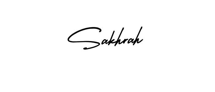 How to make Sakhrah name signature. Use AmerikaSignatureDemo-Regular style for creating short signs online. This is the latest handwritten sign. Sakhrah signature style 3 images and pictures png