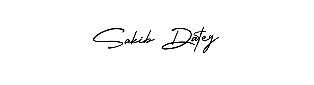You should practise on your own different ways (AmerikaSignatureDemo-Regular) to write your name (Sakib Datey) in signature. don't let someone else do it for you. Sakib Datey signature style 3 images and pictures png