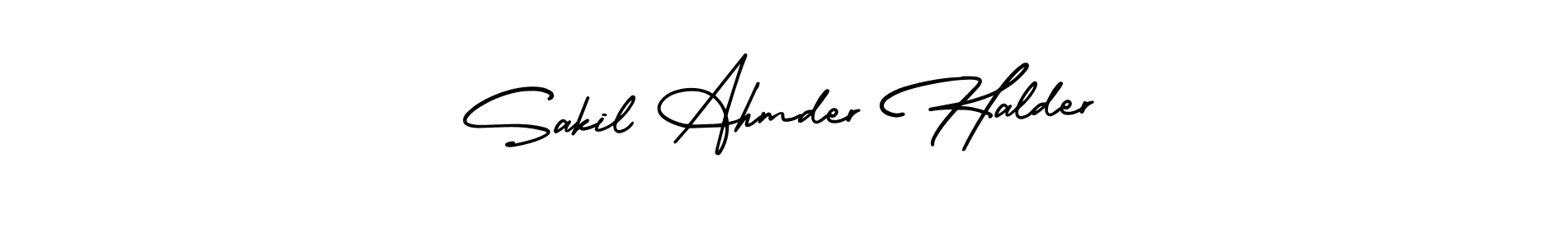 Sakil Ahmder Halder stylish signature style. Best Handwritten Sign (AmerikaSignatureDemo-Regular) for my name. Handwritten Signature Collection Ideas for my name Sakil Ahmder Halder. Sakil Ahmder Halder signature style 3 images and pictures png