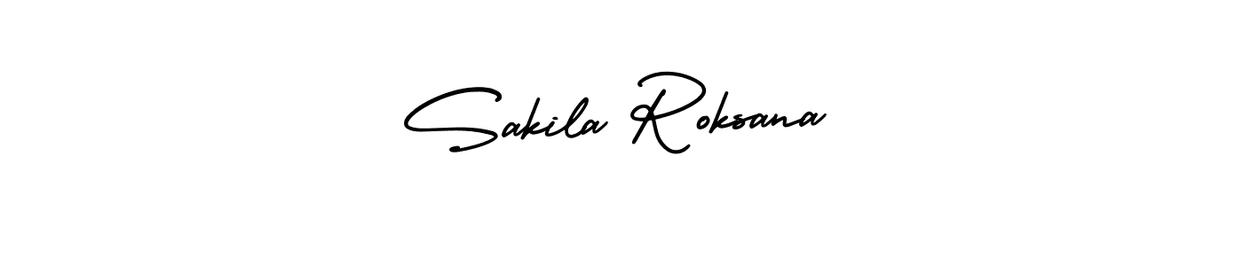 Make a beautiful signature design for name Sakila Roksana. With this signature (AmerikaSignatureDemo-Regular) style, you can create a handwritten signature for free. Sakila Roksana signature style 3 images and pictures png