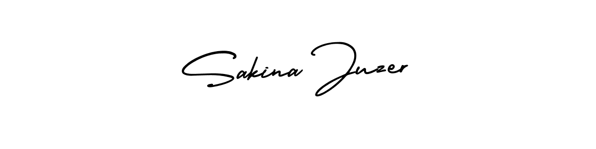 You should practise on your own different ways (AmerikaSignatureDemo-Regular) to write your name (Sakina Juzer) in signature. don't let someone else do it for you. Sakina Juzer signature style 3 images and pictures png