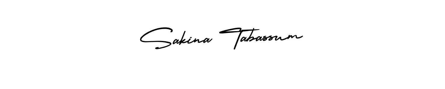 Create a beautiful signature design for name Sakina Tabassum. With this signature (AmerikaSignatureDemo-Regular) fonts, you can make a handwritten signature for free. Sakina Tabassum signature style 3 images and pictures png