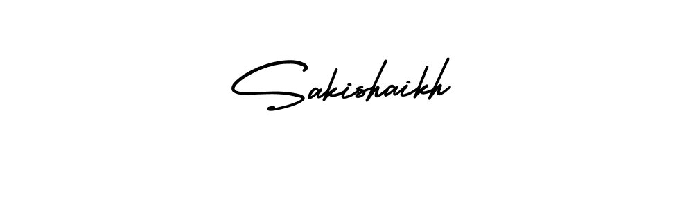 How to make Sakishaikh name signature. Use AmerikaSignatureDemo-Regular style for creating short signs online. This is the latest handwritten sign. Sakishaikh signature style 3 images and pictures png