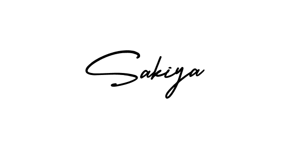 How to make Sakiya name signature. Use AmerikaSignatureDemo-Regular style for creating short signs online. This is the latest handwritten sign. Sakiya signature style 3 images and pictures png