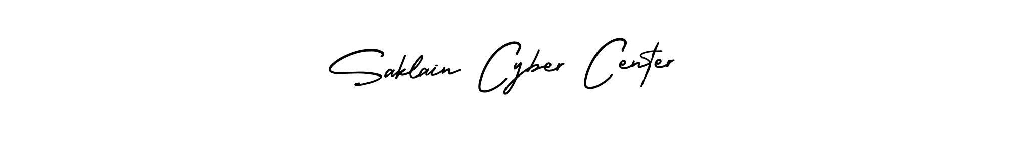 How to make Saklain Cyber Center signature? AmerikaSignatureDemo-Regular is a professional autograph style. Create handwritten signature for Saklain Cyber Center name. Saklain Cyber Center signature style 3 images and pictures png