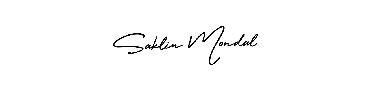 Design your own signature with our free online signature maker. With this signature software, you can create a handwritten (AmerikaSignatureDemo-Regular) signature for name Saklin Mondal. Saklin Mondal signature style 3 images and pictures png