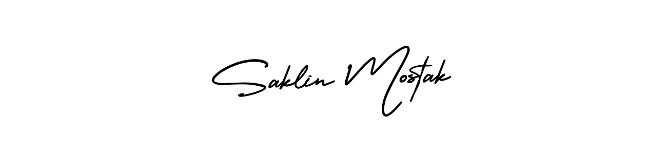if you are searching for the best signature style for your name Saklin Mostak. so please give up your signature search. here we have designed multiple signature styles  using AmerikaSignatureDemo-Regular. Saklin Mostak signature style 3 images and pictures png
