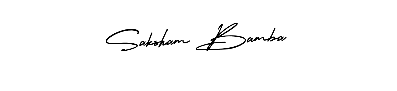 Make a beautiful signature design for name Saksham Bamba. With this signature (AmerikaSignatureDemo-Regular) style, you can create a handwritten signature for free. Saksham Bamba signature style 3 images and pictures png