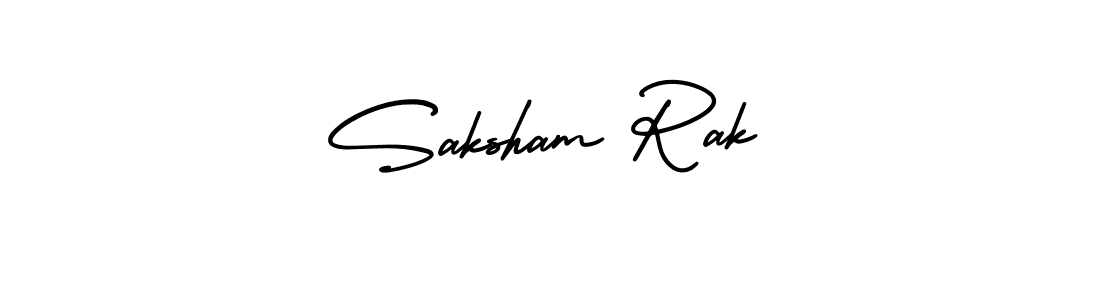 The best way (AmerikaSignatureDemo-Regular) to make a short signature is to pick only two or three words in your name. The name Saksham Rak include a total of six letters. For converting this name. Saksham Rak signature style 3 images and pictures png