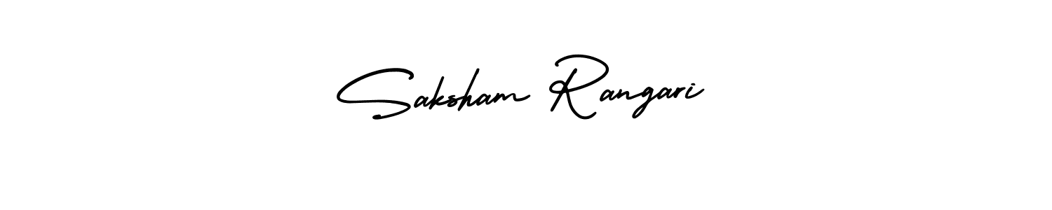 Make a short Saksham Rangari signature style. Manage your documents anywhere anytime using AmerikaSignatureDemo-Regular. Create and add eSignatures, submit forms, share and send files easily. Saksham Rangari signature style 3 images and pictures png