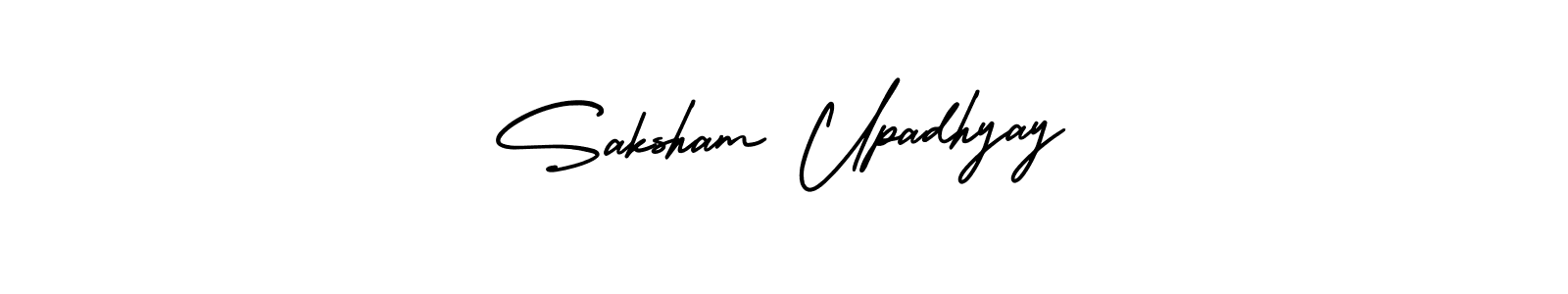 How to Draw Saksham Upadhyay signature style? AmerikaSignatureDemo-Regular is a latest design signature styles for name Saksham Upadhyay. Saksham Upadhyay signature style 3 images and pictures png