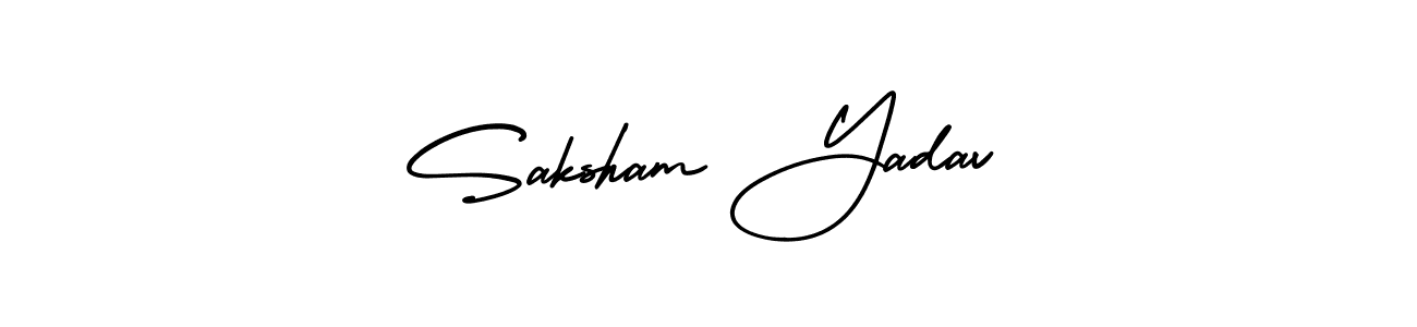 Make a short Saksham Yadav signature style. Manage your documents anywhere anytime using AmerikaSignatureDemo-Regular. Create and add eSignatures, submit forms, share and send files easily. Saksham Yadav signature style 3 images and pictures png