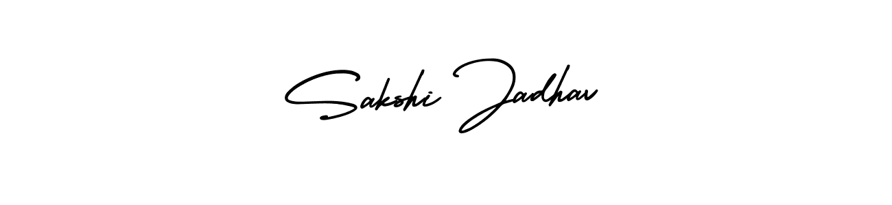 This is the best signature style for the Sakshi Jadhav name. Also you like these signature font (AmerikaSignatureDemo-Regular). Mix name signature. Sakshi Jadhav signature style 3 images and pictures png