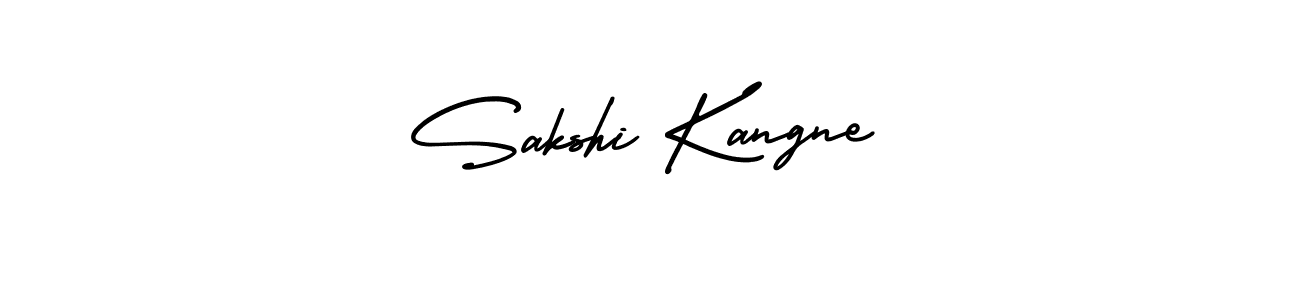 You should practise on your own different ways (AmerikaSignatureDemo-Regular) to write your name (Sakshi Kangne) in signature. don't let someone else do it for you. Sakshi Kangne signature style 3 images and pictures png