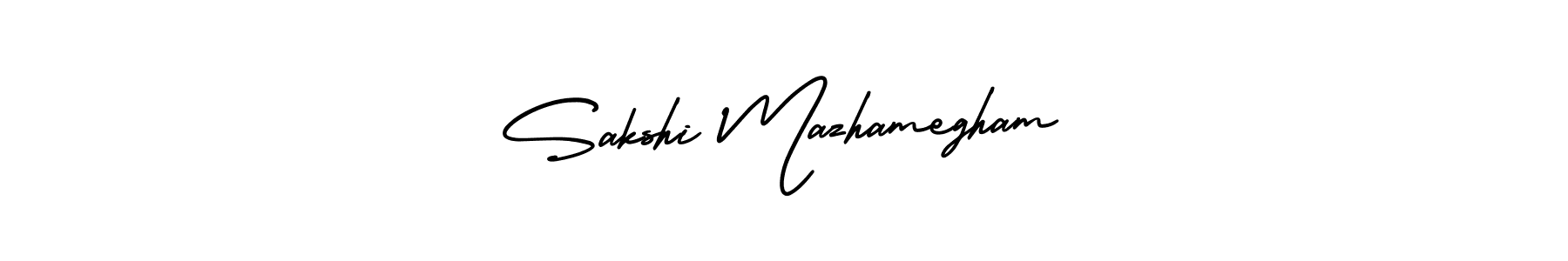 How to make Sakshi Mazhamegham name signature. Use AmerikaSignatureDemo-Regular style for creating short signs online. This is the latest handwritten sign. Sakshi Mazhamegham signature style 3 images and pictures png