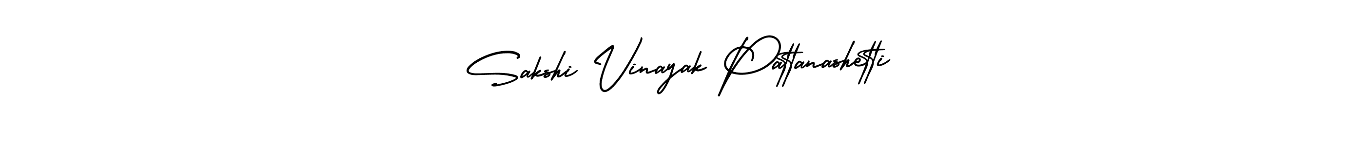 The best way (AmerikaSignatureDemo-Regular) to make a short signature is to pick only two or three words in your name. The name Sakshi Vinayak Pattanashetti include a total of six letters. For converting this name. Sakshi Vinayak Pattanashetti signature style 3 images and pictures png