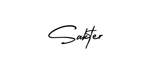 Make a beautiful signature design for name Sakter. With this signature (AmerikaSignatureDemo-Regular) style, you can create a handwritten signature for free. Sakter signature style 3 images and pictures png