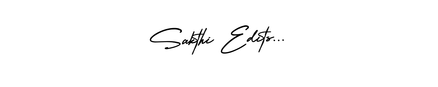 How to make Sakthi Edits... name signature. Use AmerikaSignatureDemo-Regular style for creating short signs online. This is the latest handwritten sign. Sakthi Edits... signature style 3 images and pictures png