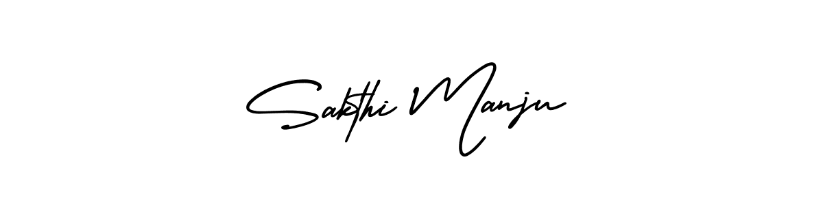 The best way (AmerikaSignatureDemo-Regular) to make a short signature is to pick only two or three words in your name. The name Sakthi Manju include a total of six letters. For converting this name. Sakthi Manju signature style 3 images and pictures png