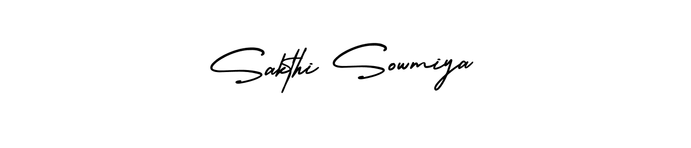 How to make Sakthi Sowmiya name signature. Use AmerikaSignatureDemo-Regular style for creating short signs online. This is the latest handwritten sign. Sakthi Sowmiya signature style 3 images and pictures png