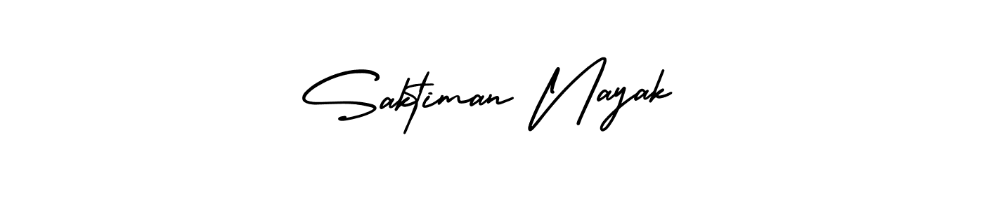 The best way (AmerikaSignatureDemo-Regular) to make a short signature is to pick only two or three words in your name. The name Saktiman Nayak include a total of six letters. For converting this name. Saktiman Nayak signature style 3 images and pictures png