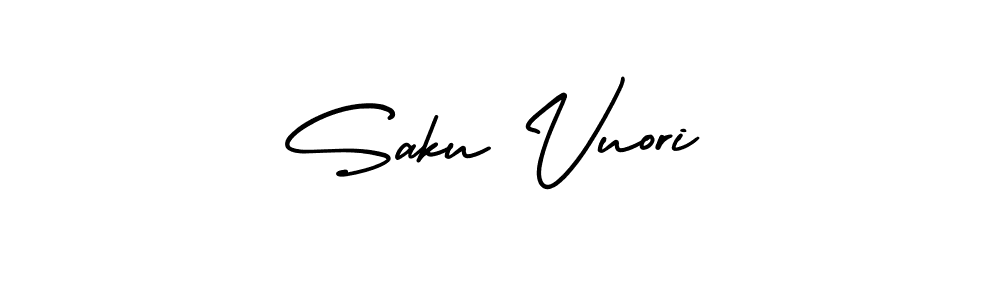 AmerikaSignatureDemo-Regular is a professional signature style that is perfect for those who want to add a touch of class to their signature. It is also a great choice for those who want to make their signature more unique. Get Saku Vuori name to fancy signature for free. Saku Vuori signature style 3 images and pictures png
