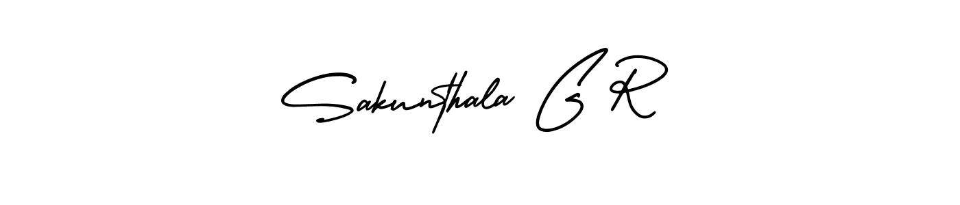 This is the best signature style for the Sakunthala G R name. Also you like these signature font (AmerikaSignatureDemo-Regular). Mix name signature. Sakunthala G R signature style 3 images and pictures png