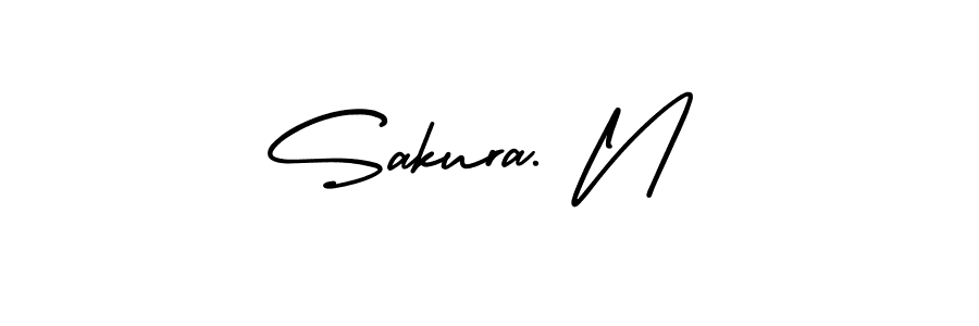 How to Draw Sakura. N signature style? AmerikaSignatureDemo-Regular is a latest design signature styles for name Sakura. N. Sakura. N signature style 3 images and pictures png