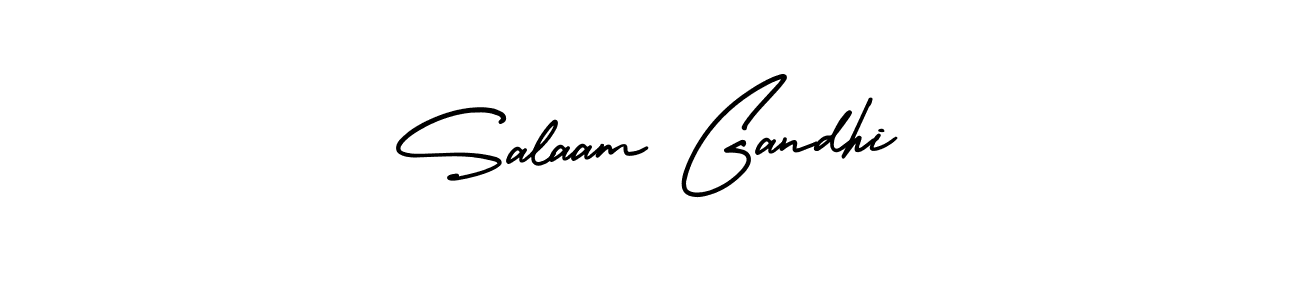 How to make Salaam Gandhi name signature. Use AmerikaSignatureDemo-Regular style for creating short signs online. This is the latest handwritten sign. Salaam Gandhi signature style 3 images and pictures png
