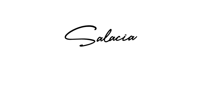 How to make Salacia name signature. Use AmerikaSignatureDemo-Regular style for creating short signs online. This is the latest handwritten sign. Salacia signature style 3 images and pictures png