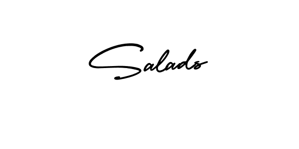 Similarly AmerikaSignatureDemo-Regular is the best handwritten signature design. Signature creator online .You can use it as an online autograph creator for name Salads. Salads signature style 3 images and pictures png